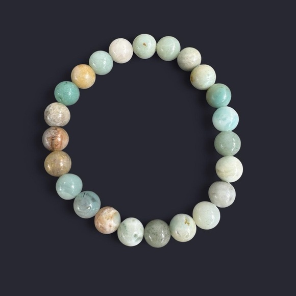 Amazonite Gemstone Bead Bracelet 8mm - Picture 1 of 5